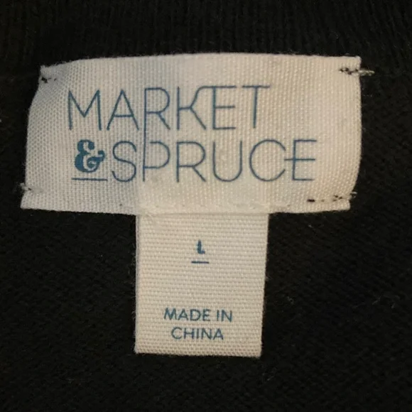 Market & Spruce Women's Black and Gray Striped Cowl Neck Sweater sz.L - Picture 2 of 8